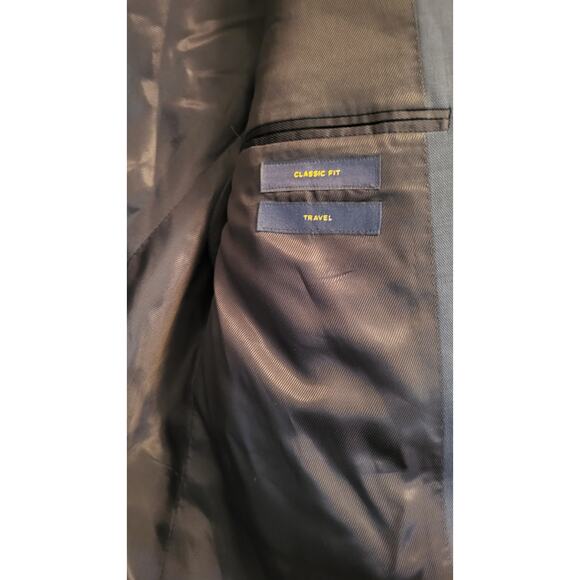 NWT Stafford 46L Blue Sport Coat Blazer Jacket Solid Polyester/Wool Traveld - Picture 8 of 16